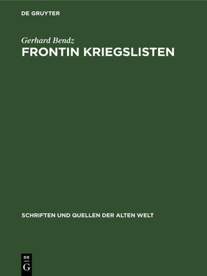 cover image of Frontin Kriegslisten